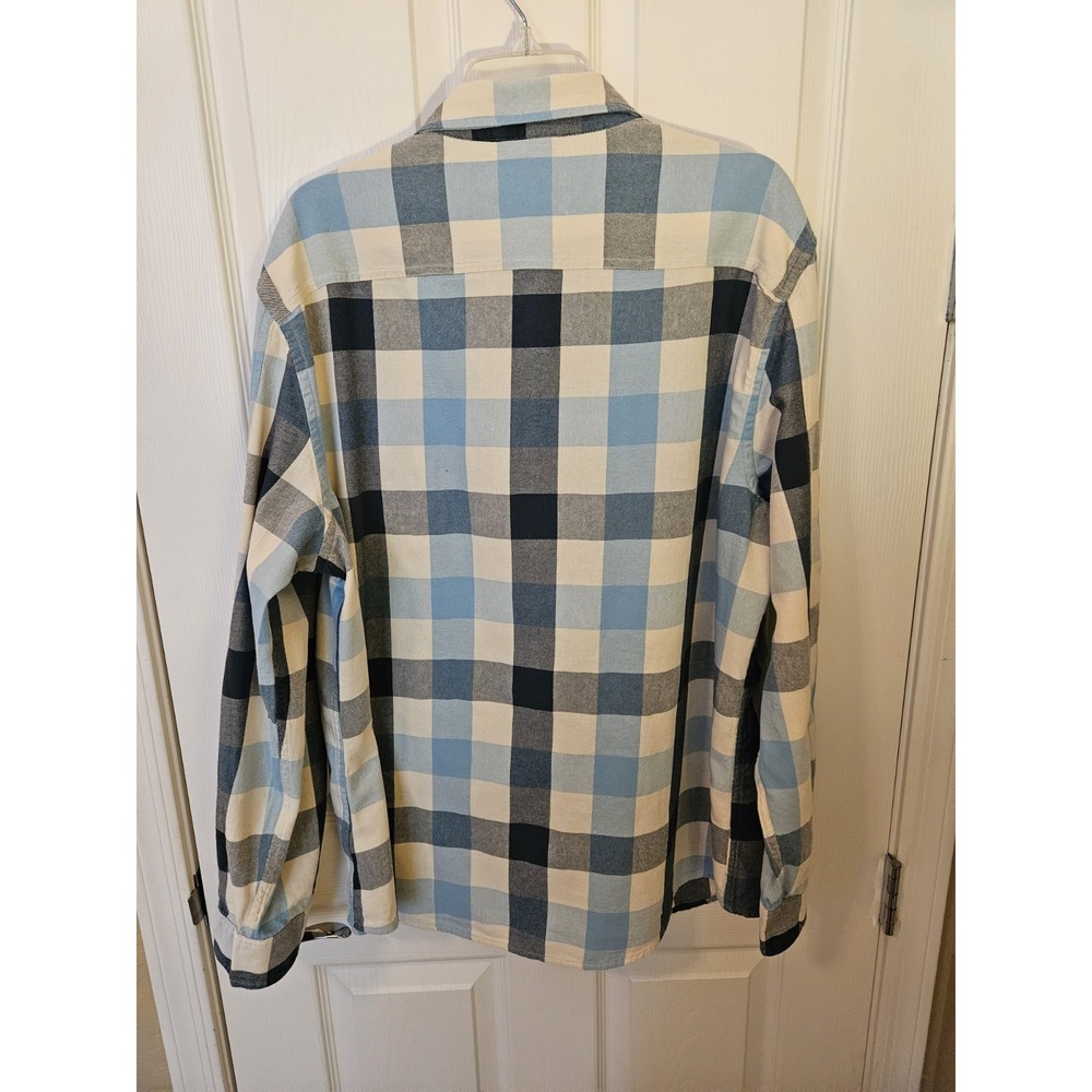 Urban Pipeline Men's Blue White Flannel Casual Button Up Long Sleeve Shirt, XXL - Picture 6 of 8